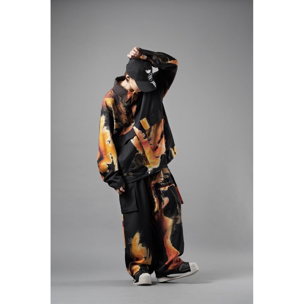 adidas Y-3 Yohji Yamamoto sz M  Abstract AOP Top Jacket + Cargo Pants Outfit Set